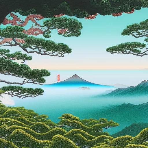 58582-3258152475-ukiyo-e painting of yakushima national park, insane detail, intricate, highly detailed, carl zeiss 50mm planar f_0.7, dslr photo.webp